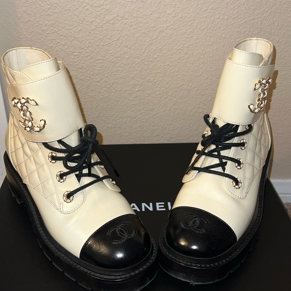 Chanel Lace Up Boot